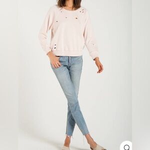 n:PHILANTHROPY Pink distressed sweatshirt